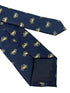Navy dark blue  tie with embroidered Alaskan golden king crab nautical sea design